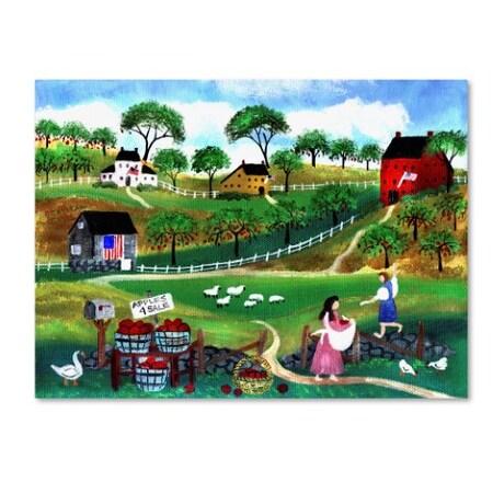 Cheryl Bartley 'Apples 4 Sale' Canvas Art,35x47